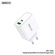 Ładowarki do telefonów - Ładowarka Sieciowa 65W USB + USB-C Remax Kiddy Series RP-U125 biała - miniaturka - grafika 1