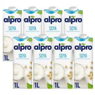 Alpro Napój Sojowy z wapniem i witaminami zestaw 8 x 1000 ml - Napoje roślinne - miniaturka - grafika 1