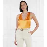 Koszulki i topy damskie - Patrizia Pepe Satynowy top | Regular Fit - miniaturka - grafika 1
