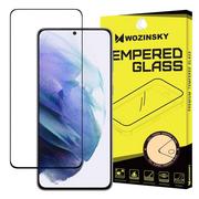 Szkła hartowane na telefon - Wozinsky super wytrzymałe szkło hartowane Full Glue na cały ekran z ramką Case Friendly Samsung Galaxy S21+ 5G (S21 Plus 5G) czarny - miniaturka - grafika 1