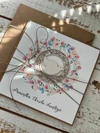 Kartki okolicznościowe i zaproszenia - Wyjątkowa kartka na chrzest święty z pięknymi życzeniami - pamiątka chrztu - miniaturka - grafika 1