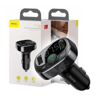 Transmitery FM - Baseus T typed Transmiter FM bluetooth MP3 Ładowarka samochodowa 2x USB TF microSD 3.4A - miniaturka - grafika 1