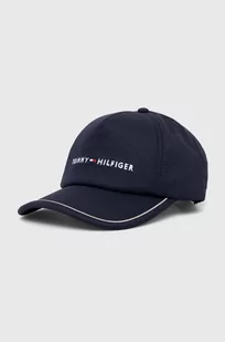 Tommy Hilfiger czapka z daszkiem bawełniana kolor granatowy z aplikacją - Czapki męskie - miniaturka - grafika 1