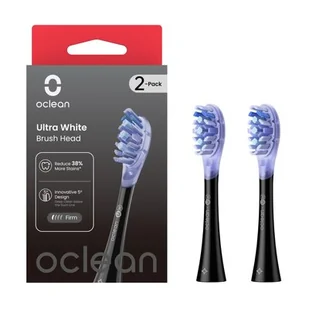 Oclean Ultra White Black Firm Końcówki do szczoteczki sonicznej czarne 2 sztuki - Końcówki do szczoteczek elektrycznych - miniaturka - grafika 1