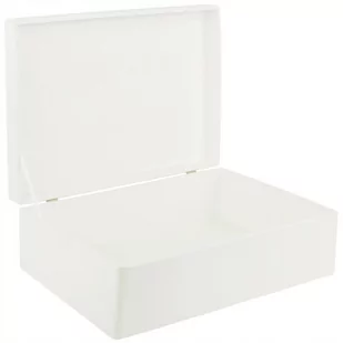 Drewniane pudełko skrzynka z wiekiem, 40x30x14 cm, białe, do decoupage dokumentów zabawek narzędzi - Pudełka i szkatułki - miniaturka - grafika 1