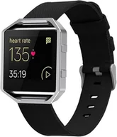 Akcesoria do smartwatchy - PASEK DO ZEGARKA Fitbit Blaze CZARNY TKANINA ELEGANCKI SREBRNA KLAMRA - miniaturka - grafika 1