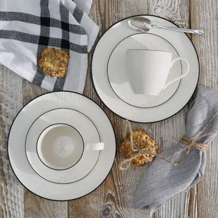 Serwis kawowy na 12 osób porcelanowy BONITA BLACK - Serwisy do kawy i herbaty - miniaturka - grafika 1