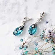 Kolczyki - Ekskluzywne srebrne klipsy z łezkami swarovski - miniaturka - grafika 1