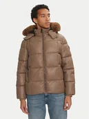 Kurtki męskie - Guess Kurtka z imitacji skóry M4BL33 WGJB0 Brązowy Regular Fit - miniaturka - grafika 1