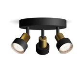 Lampy sufitowe - Philips - Oświetlenie punktowe CONDUIT 3xGU10/5W/230V czarne/mosiądz - miniaturka - grafika 1