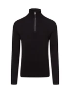 Swetry męskie - Jack & Jones Męski sweter z dzianiny Mężczyźni czarny jednolity, S - miniaturka - grafika 1