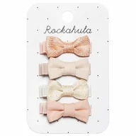Ozdoby do włosów - Rockahula Kids spinki do włosów dla dziewczynki 4 szt. Flora Linen Mini Bow - miniaturka - grafika 1