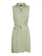 Sukienki - VERO MODA Women's VMHARPER SL Collar TIE Belt ABK, sukienka, Reseda, M, Reseda, M - miniaturka - grafika 1