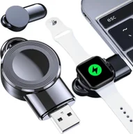 Akcesoria do smartwatchy - Mini ładowarka indukcyjna do ładowania Apple Watch USB Alogy High-end Chip Czarna - miniaturka - grafika 1