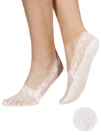 Skarpetki damskie - Skarpety stopki damskie balerinki niskie koronkowe z ABS koty białe 3PAK 36-41 YOCLUB - miniaturka - grafika 1