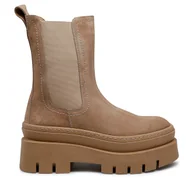 Botki damskie - Sztyblety Badura 8118-02 Beżowy - miniaturka - grafika 1