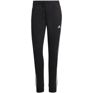 Spodnie damskie adidas Essentials 3-Stripes French Terry Cuffed czarne IC87 - Dresy damskie - miniaturka - grafika 1