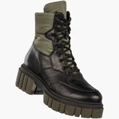 Botki damskie - Botki Damskie Skórzane Buty Trapery Workery Zimowe Czarne Simen 5237A Czarny 38 - miniaturka - grafika 1