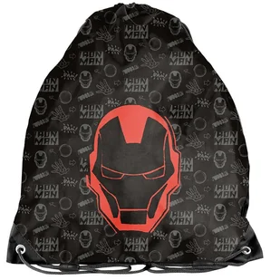 Worek szkolny na obuwie, buty czarny Marvel Avengers Iron Man, Paso - Worki na buty - miniaturka - grafika 1