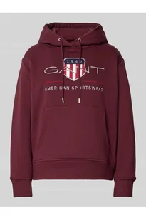 Bluza z kapturem i wyhaftowanym logo - Gant - Bluzy damskie - miniaturka - grafika 1