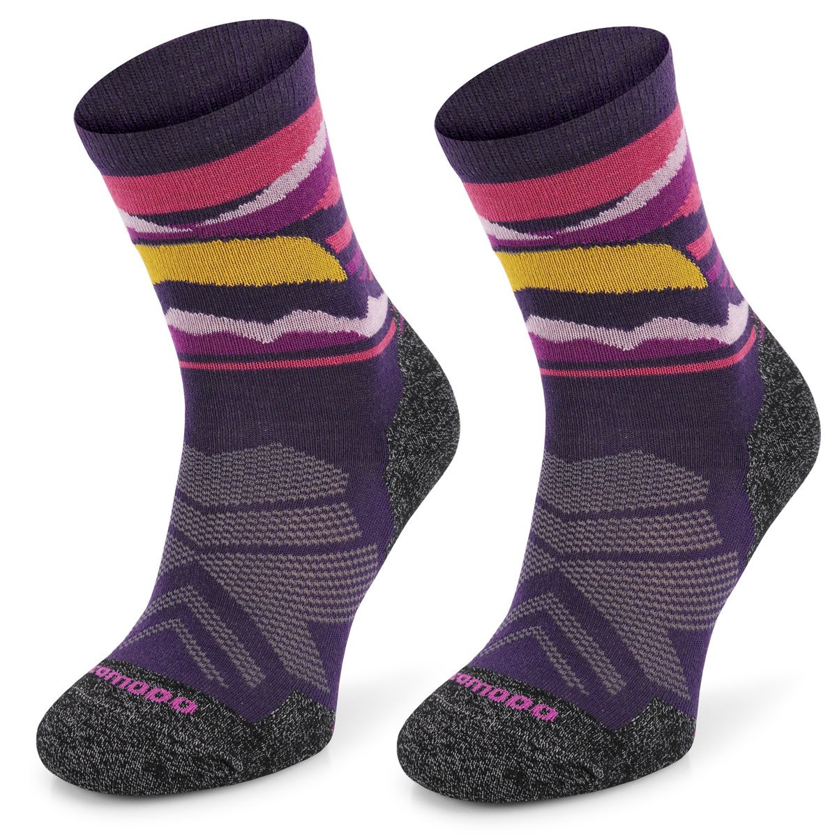 Comodo Termoaktywne Skarpety Trekkingowe 70% Wełna Merino Cienkie Letnie Fioletowe 39-42 Antybakteryjne kobiece