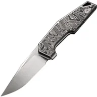 Scyzoryki - WE Szary Tytanowy Integralny Uchwyt z Wkładką z Włókna Węglowego z Folią Aluminiową, Ręcznie Polerow - miniaturka - grafika 1