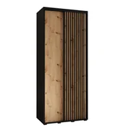 Szafy - Szafa przesuwna Garderoba SAPPORO 1 100 gł. 45 czarny/artisan - miniaturka - grafika 1