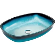 Umywalki - Mexen Araks szklana umywalka nablatowa 54 x 39 cm, niebieska - 24155447 - miniaturka - grafika 1