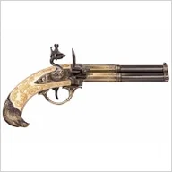 Repliki - broń - PISTOLET SKAŁKOWY TRZYLUFOWY Z ORŁEM 5306 - miniaturka - grafika 1