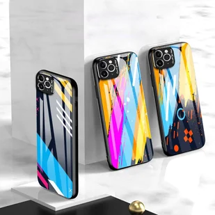 Color Glass Case etui pokrowiec nakładka ze szkła hartowanego z osłoną na aparat iPhone 11 Pro Max pattern 2 - Etui i futerały do telefonów - miniaturka - grafika 9