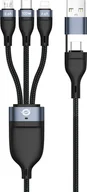Kable USB - Kabel USB Conceptronic CONCEPTRONIC Kabel USB-C/A 3.0 -> 3-in-1 100W 1.50m 480Mbps - miniaturka - grafika 1