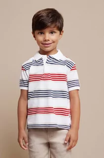 Koszulki dla chłopców - Mayoral polo bawełniane dziecięce kolor czerwony wzorzysty - grafika 1