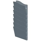 Akcesoria do reklamy - B2B Partner Uchwyt ścienny na ulotki, 7 kieszeni, srebrny 5172-8 - miniaturka - grafika 1