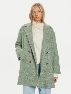 Pepe Jeans Płaszcz wełniany Camille PL402462 Zielony Regular Fit - Płaszcze damskie - miniaturka - grafika 1