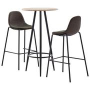 Stoły z krzesłami - vidaXL 3-częściowy zestaw mebli barowych, tkanina, ciemnoszary 8719883856506 - miniaturka - grafika 1