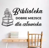 Pomoce naukowe - Naklejka: Biblioteka dobre miejsce dla człowieka - miniaturka - grafika 1