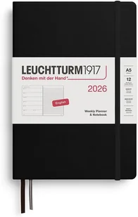 KALENDARZ TYGODNIOWY Z NOTATNIKIEM LEUCHTTURM1917 MEDIUM (A5) 2026 CZARNY - Kalendarze - miniaturka - grafika 1