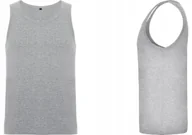 Koszulki męskie - TANK TOP Koszulka Męska Sportowa Na Ramiączka Bawełna ROLY 6545 SZARA XL - miniaturka - grafika 1