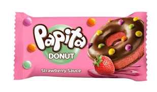Papita Donut o smaku truskawkowym 40 g - Ciastka - miniaturka - grafika 1