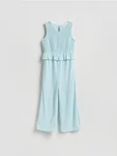 Sukienki i spódniczki dla dziewczynek - Reserved - Kombinezon z marszczonej tkaniny - jasnoniebieski - miniaturka - grafika 1
