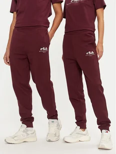 Fila Spodnie dresowe Unisex Bovrup FAU0146 Bordowy Regular Fit - Spodnie sportowe męskie - miniaturka - grafika 1