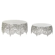 Ławy i stoliki kawowe - Emaga Stolik DKD Home Decor Aluminium (2 pcs) (52 x 52 x 25 cm) (63.5 x 63.5 x 30.5 cm) - miniaturka - grafika 1