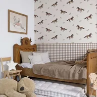 Tapety - Tapeta Konie z brązową kratką - miniaturka - grafika 1