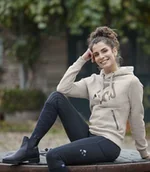 Akcesoria jeździeckie - Waldhausen Bluza damska z kapturem Kent ELT - beige melange - miniaturka - grafika 1