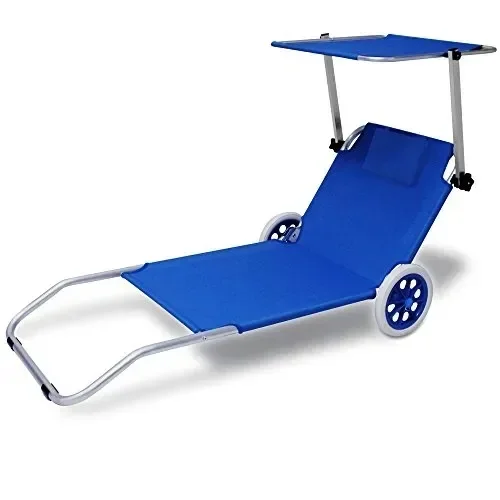 Leżak Na Kółkach Z Daszkiem Na Plażę Wózek Plażowy