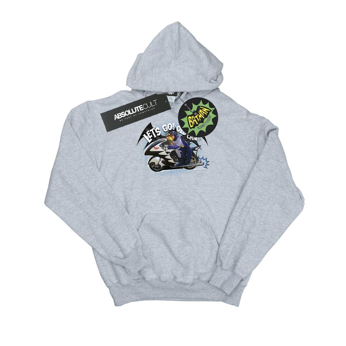DC Comics Bluza Chłopięca Batman TV Series Bat Bike Hoodie (116 / Jasnoszary)