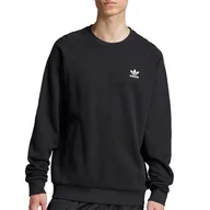 Bluzy męskie - Bluza adidas Trefoil Essentials Crewneck JD2412 - czarna - miniaturka - grafika 1
