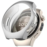Akcesoria do smartwatchy - SILIKONOWE ETUI Z OSŁONKĄ NA EKRAN DO HUAWEI WATCH 5 46MM SREBRNE - miniaturka - grafika 1