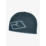 Czapki damskie - Czapka zimowa Ortovox Merino Logo Knit Beanie - dark arctic grey - miniaturka - grafika 1