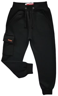 Bojówki dresowe dla Chłopca kolor CZARNY Revaj 128 - Moda i Uroda OUTLET - miniaturka - grafika 1